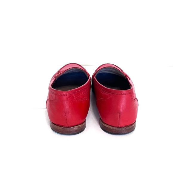 J Crew Ryan Womens Penny Loafers Size 11 Red Leather Preppy Academia School Girl - Picture 4 of 9